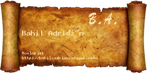 Bahil Adrián névjegykártya